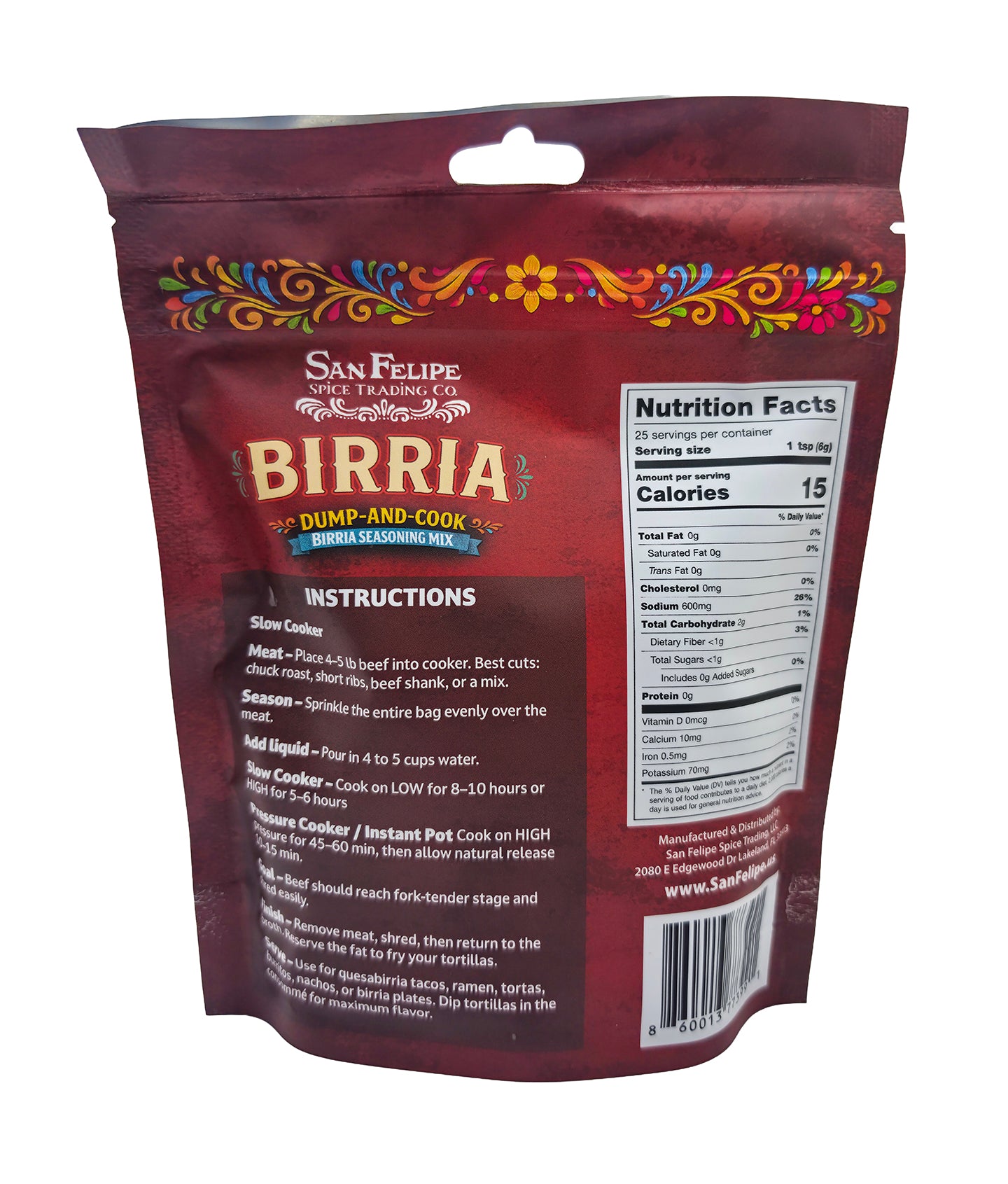Instant Birria Seasoning Mix | Dump & Cook Beef Birria Taco Kit