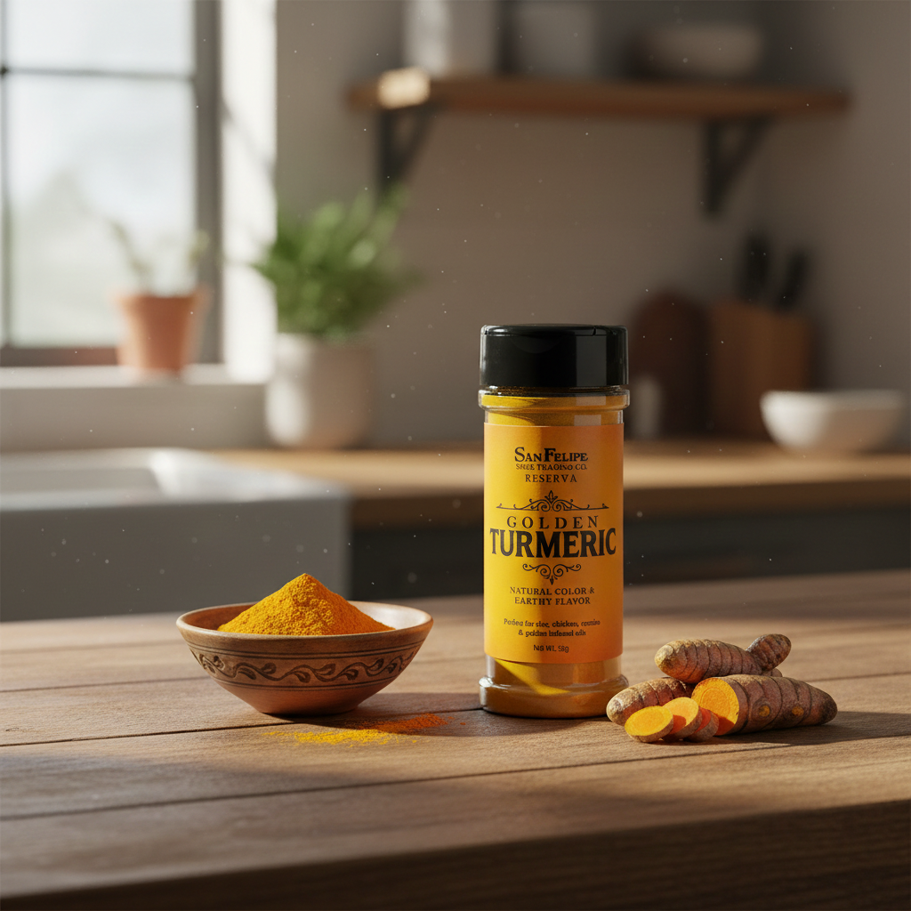 Premium Ground Turmeric | Reserva Series Golden Rice & Stew Seasoning | San Felipe Spice Trading Co.