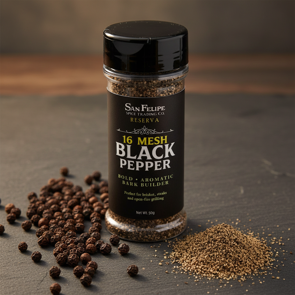16-Mesh Coarse Black Pepper | Reserva Series Gourmet BBQ & Steakhouse Grind