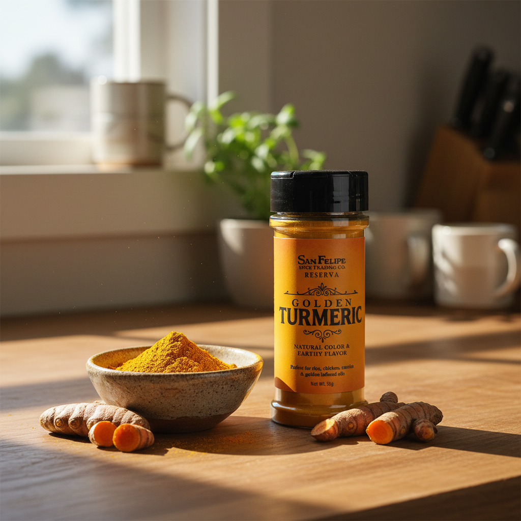 Premium Ground Turmeric | Reserva Series Golden Rice & Stew Seasoning | San Felipe Spice Trading Co.
