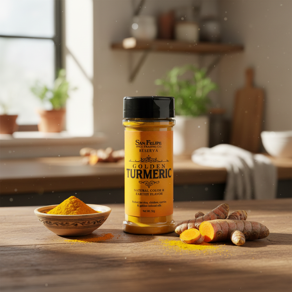 Premium Ground Turmeric | Reserva Series Golden Rice & Stew Seasoning | San Felipe Spice Trading Co.